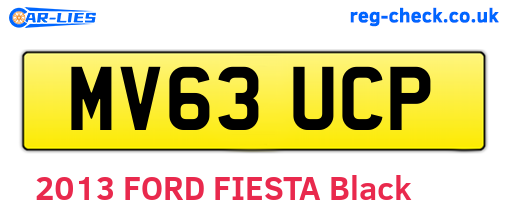 MV63UCP are the vehicle registration plates.