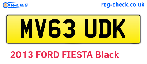 MV63UDK are the vehicle registration plates.