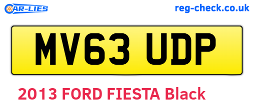MV63UDP are the vehicle registration plates.