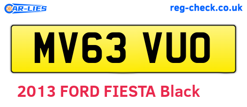 MV63VUO are the vehicle registration plates.