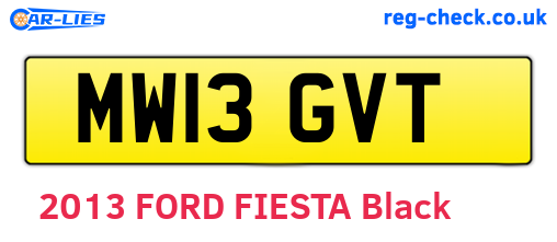 MW13GVT are the vehicle registration plates.
