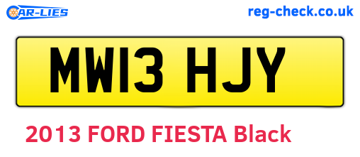 MW13HJY are the vehicle registration plates.