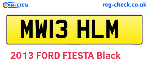 MW13HLM are the vehicle registration plates.
