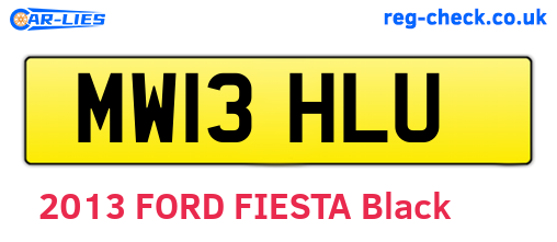 MW13HLU are the vehicle registration plates.