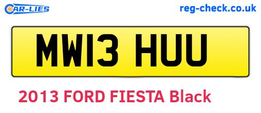 MW13HUU are the vehicle registration plates.