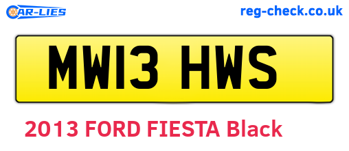 MW13HWS are the vehicle registration plates.