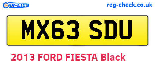 MX63SDU are the vehicle registration plates.