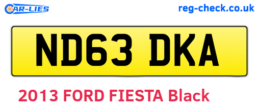 ND63DKA are the vehicle registration plates.