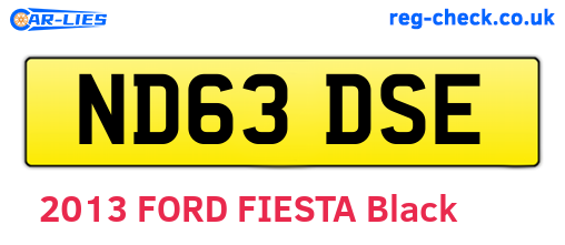 ND63DSE are the vehicle registration plates.