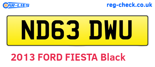 ND63DWU are the vehicle registration plates.