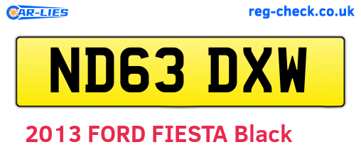 ND63DXW are the vehicle registration plates.