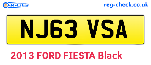 NJ63VSA are the vehicle registration plates.