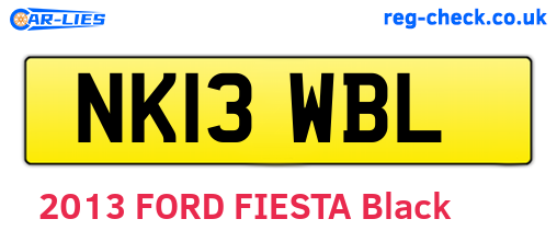 NK13WBL are the vehicle registration plates.