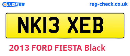 NK13XEB are the vehicle registration plates.