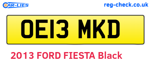 OE13MKD are the vehicle registration plates.