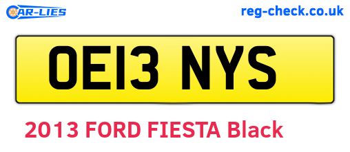 OE13NYS are the vehicle registration plates.