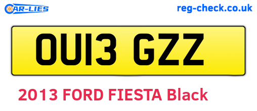 OU13GZZ are the vehicle registration plates.
