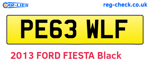 PE63WLF are the vehicle registration plates.