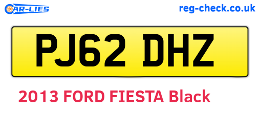 PJ62DHZ are the vehicle registration plates.