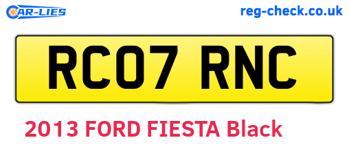 RC07RNC are the vehicle registration plates.