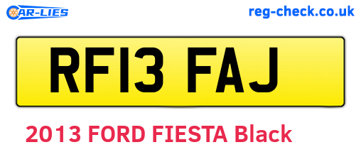 RF13FAJ are the vehicle registration plates.