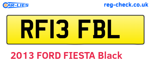 RF13FBL are the vehicle registration plates.