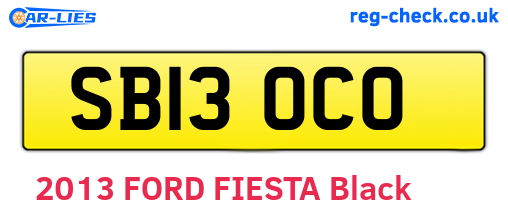 SB13OCO are the vehicle registration plates.