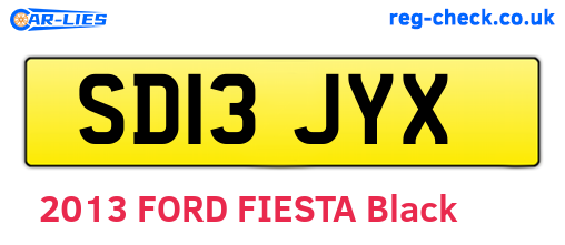 SD13JYX are the vehicle registration plates.