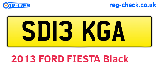 SD13KGA are the vehicle registration plates.