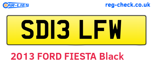 SD13LFW are the vehicle registration plates.