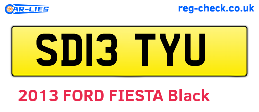 SD13TYU are the vehicle registration plates.
