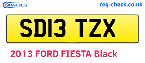 SD13TZX are the vehicle registration plates.