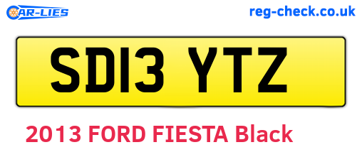 SD13YTZ are the vehicle registration plates.