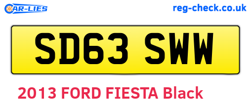 SD63SWW are the vehicle registration plates.