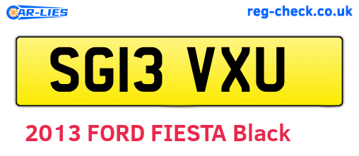 SG13VXU are the vehicle registration plates.