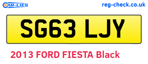 SG63LJY are the vehicle registration plates.