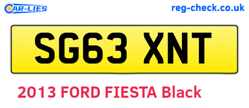 SG63XNT are the vehicle registration plates.