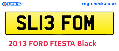 SL13FOM are the vehicle registration plates.