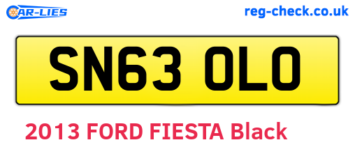 SN63OLO are the vehicle registration plates.