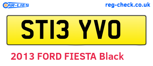 ST13YVO are the vehicle registration plates.