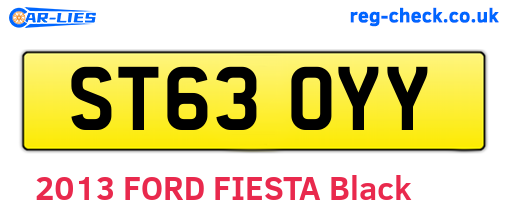 ST63OYY are the vehicle registration plates.