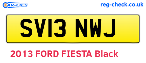 SV13NWJ are the vehicle registration plates.