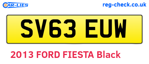 SV63EUW are the vehicle registration plates.