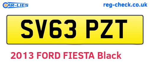 SV63PZT are the vehicle registration plates.
