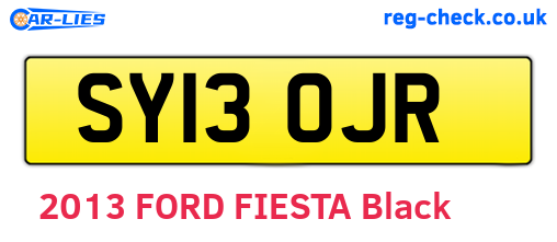 SY13OJR are the vehicle registration plates.