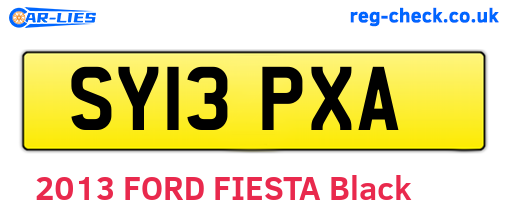 SY13PXA are the vehicle registration plates.