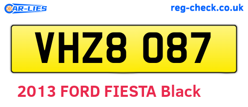 VHZ8087 are the vehicle registration plates.