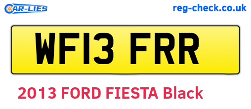 WF13FRR are the vehicle registration plates.