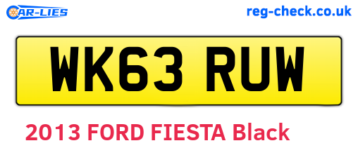 WK63RUW are the vehicle registration plates.