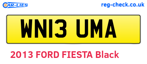 WN13UMA are the vehicle registration plates.